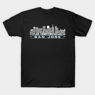 San Jose Hockey Team All Time Legends, San Jose City Skyline T-Shirt